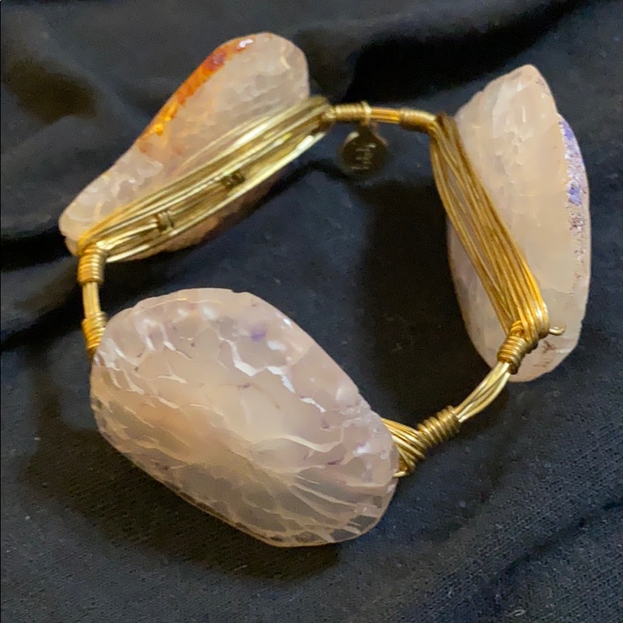 Bourbon And Bowties Wired Amethyst Discs Bracelet